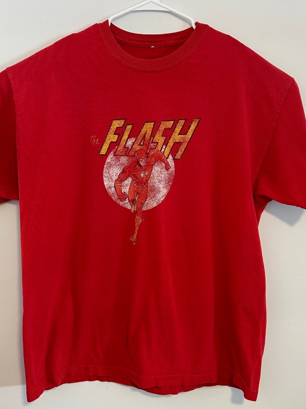 Flash DC Comics Superhero Graphic Print T-Shirt XL Red Retro Y2K Short Sleeve